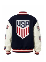 Back view of blue Hollister Shelby McLaren Track Jacket with lightweight track jacket styling
