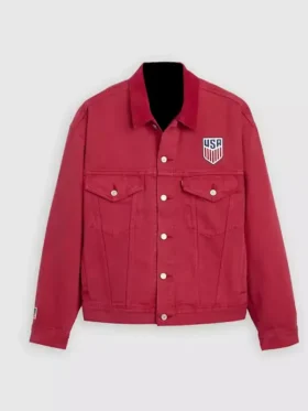 Shop The USA World Cup 2026 Red Denim Jacket For Mens and Womens