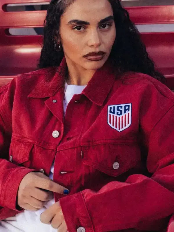 Shop The USA World Cup 2026 Red Denim Jacket For Mens and Womens