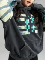 Full front presentation layout highlighting the relaxed boxy silhouette of the Very Cool x Minecraft Warden Hoodie.
