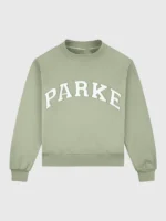 A front profile view of the Summerland Varsity Mockneck Sweatshirt tailored for women.