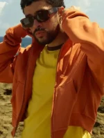 A lifestyle product view showcasing the relaxed structural drape of the Bad Bunny Zara Hoodie.