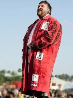 2026 Coachella Teddy Swims Red Coat View Look
