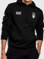 2026 Team Italy EA7 Emporio Armani Hoodie Close-Up View