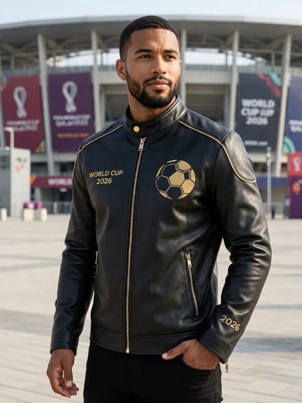 2026 World Cup Black Leather Jacket For Mens 2026 World Cup Black Leather Jacket For Mens