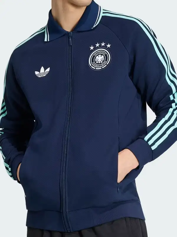 Adidas Germany Anthem Jacket Front View Adidas Germany Anthem Jacket Front View