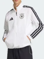 Adidas Germany Anthem White Jacket Close-Up View