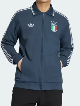 Adidas Italy Anthem Jacket Front View