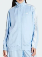 Adidas Satin Ruffle Firebird Track Jacket Front View