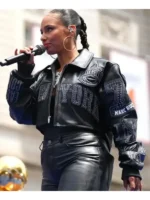 Alicia Keys Knicks Victory Parade Jacket Close-Up View