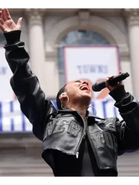 Alicia Keys Knicks Victory Parade Jacket Closure View