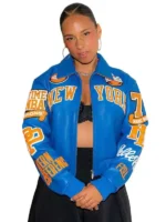 Alicia Keys Tribeca Festival NY Knicks Jacket Closure View