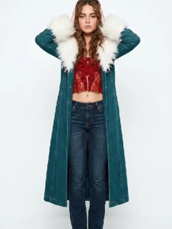 Allie Hayes Off Campus Denim Coat Front View Allie Hayes Off Campus Denim Coat Front View