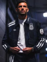 Argentina World Cup Denim Sports Jacket Closure View
