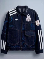 Argentina World Cup Denim Sports Jacket Front View