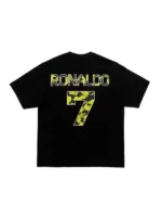Back view of the Bape X CR7 Life College Relaxed Fit Tee showcasing the full college graphic from the Bape x CR7 drop