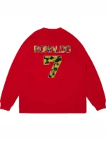 Back view of the Bape X CR7 Life LS Football Jersey showcasing the full design of this iconic Bape x CR7 collaboration piece