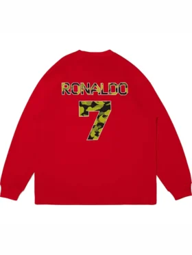 Back view of the Bape X CR7 Life LS Football Jersey showcasing the full design of this iconic Bape x CR7 collaboration piece