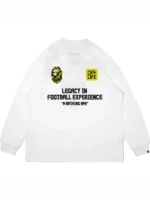 Front view of the white Bape X CR7 Life LS Football Jersey from the iconic Bape and Cristiano Ronaldo collaboration