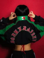 Becky G Cropped Mexico Jacket Back View