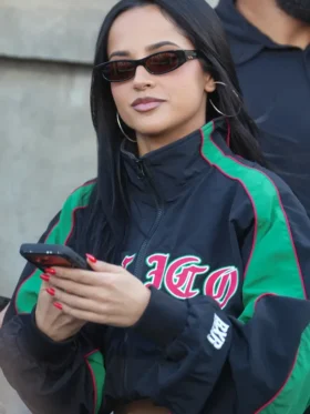 Becky G Cropped Mexico Jacket Front View