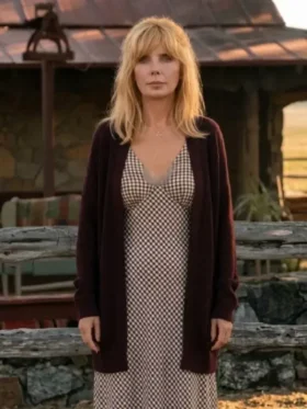 Beth Dutton Burgundy Cardigan Front View