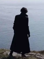 Dune Movie Timothee Chalamet Black Wool Coat Back View