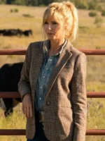 Dutton Ranch Beth Dutton Checked Blazer Close-Up View
