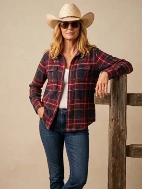 Dutton Ranch Beth Dutton Plaid Shirt Front View