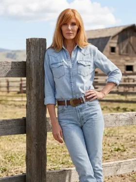 Dutton Ranch Kelly Reilly Denim Shirt View Look
