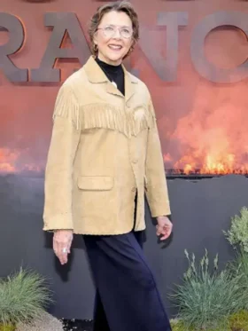 Dutton Ranch Premiere Annette Bening Fringe Jacket Front View