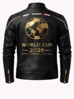 FIFA World Cup 2026 Black Leather Jacket Back View