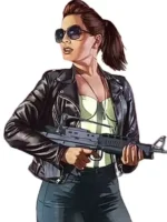 Female Protagonist GTA 6 Black Leather Jacket