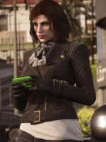 Female Protagonist GTA 6 Leather Jacket Front View