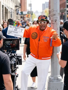 Finals Spike Lee Orange Knicks Jacket View Look