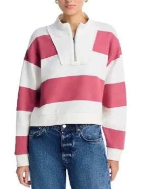 Four Seasons Tina Fey Striped Sweatshirt Close-Up View