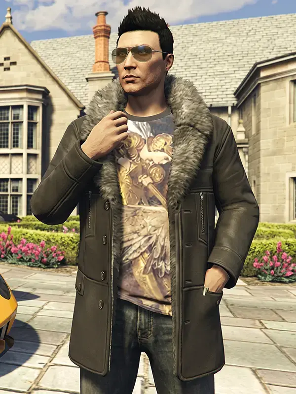 GTA 6 Crime Plays Suede Coat Front View GTA 6 Crime Plays Suede Coat Front View