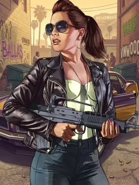 GTA 6 Female Protagonist Leather Jacket Side View