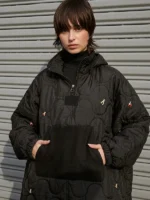 Gdbg X Alpha Upcycled Beaded Poncho Coat View Look