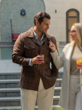 In the Grey 2026 Henry Cavill Brown Jacket View Look
