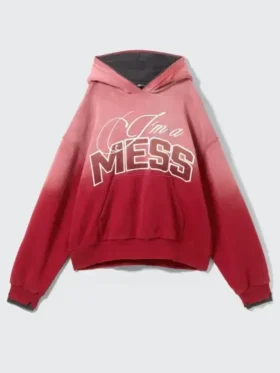 Landon Barker Faded Red Hoodie View Look