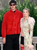 Margot Robbie John Galliano Long Trim Coat Couple View