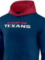 Men's Houston Texans Patched Out Pullover Hoodie Close-Up View