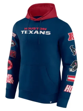 Men's Houston Texans Patched Out Pullover Hoodie Front View