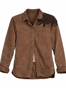 Mutiny 2026 Annabelle Wallis Brown Shirt Front View