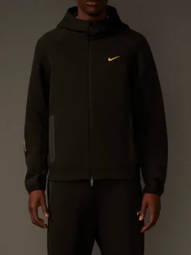 NOCTA Tech Fleece Full Zip Hoodie Black Front View