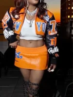 NY Remy Ma Pelle Pelle Knicks Jacket Front View