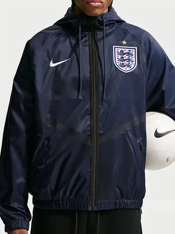 Nike England Anthem Jacket 2026 Front View Nike England Anthem Jacket 2026 Front View