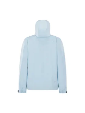 Full-length front view of the cobalt blue NOCTA Alien windbreaker showing its structured technical silhouette and premium outdoor sportswear drape.