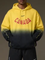 Nocta O CAN CS Fleece Hoodie Yellow And Black Front View